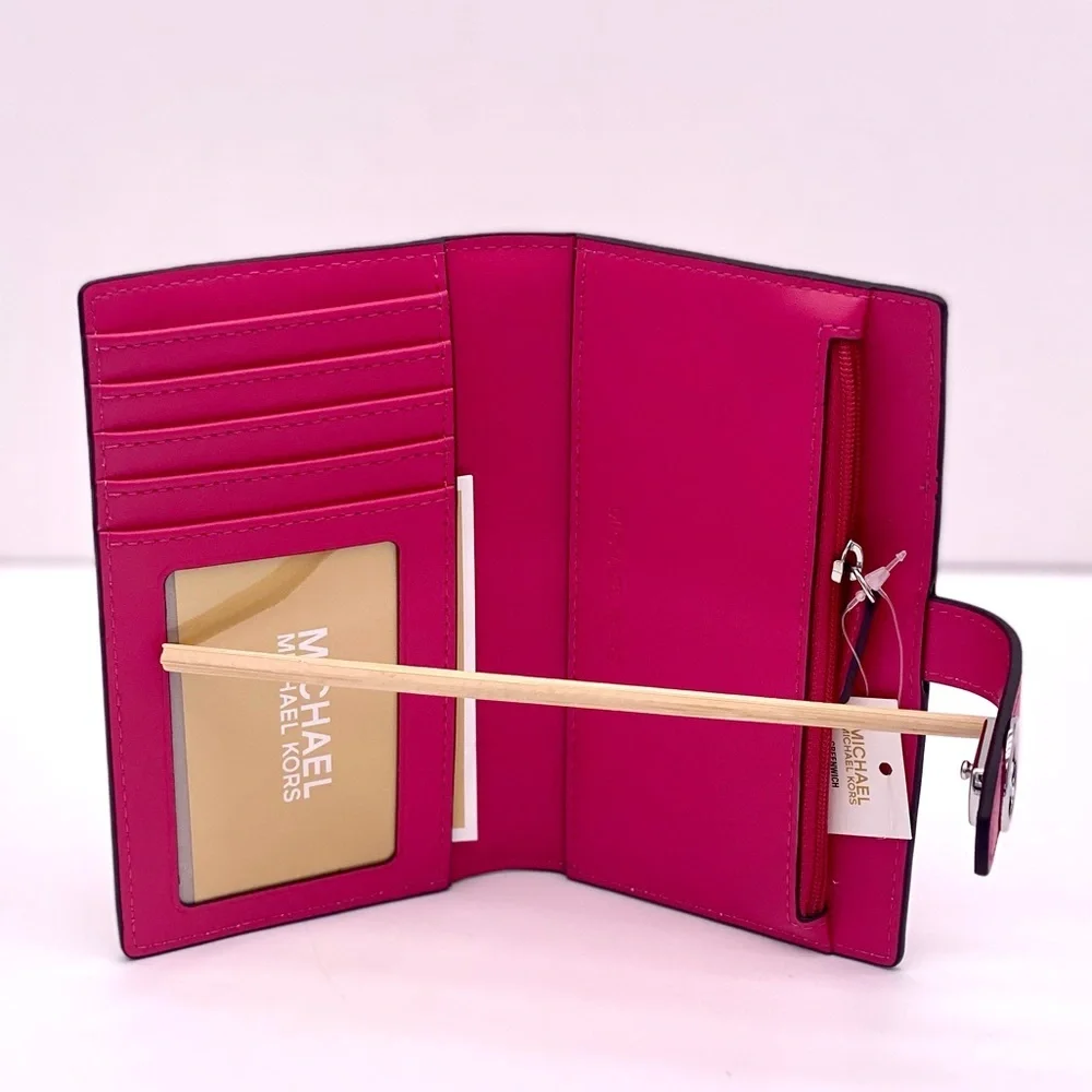 Michael Kors Greenwich Medium Signature Logo Wallet Dragonfruit Multi